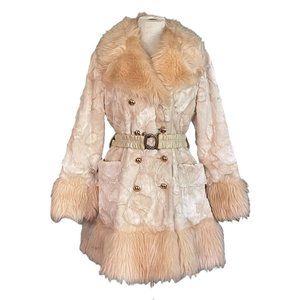 Vintage Cream and Tan Fur Coat